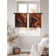 thumbnail image 4 of Brown Marble Semi Sheer Curtains 54 Inch Length 2 Panels Set, Ombre Abstract Striped Mottled Aesthetic Sheer Kitchen Curtain Privacy Voile Window Curtain for Living Room Bedroom Rod Pocket Drapes, 4 of 7