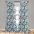 thumbnail image 5 of Ambesonne Fish Curtains, Colorful Cartoonish Piranha, Pair of 28"x63", Multicolor, 5 of 5