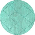 thumbnail image 1 of Ahgly Company Indoor Round Oriental Turquoise Blue Industrial Area Rugs, 8' Round, 1 of 4
