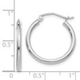 thumbnail image 4 of 14K White Gold 2mm Round Hoop Earrings, 4 of 4
