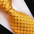 thumbnail image 3 of MENDENG Yellow 3.15" Ties for Men Check Pattern Woven Jacquard Neckties for Party Office Graduation, 3 of 4