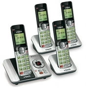 TBDRESS VTech DECT 6.0 4 Handsets Cordless Phone with LCD Screen, Silver & Black, 4 Count