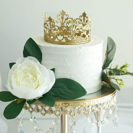 Efavormart Gold Metal Princess Crown Cake Topper Birthday Cake Wedding Decoration For Wedding Birthday Party Special