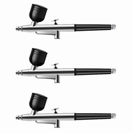 3X Portable Single Action Airbrush 0.3mm Nozzles Airbrush Pen for Model Cake Nail Car Painting Beauty Inkjet-Black,3 x Airbrush,Black