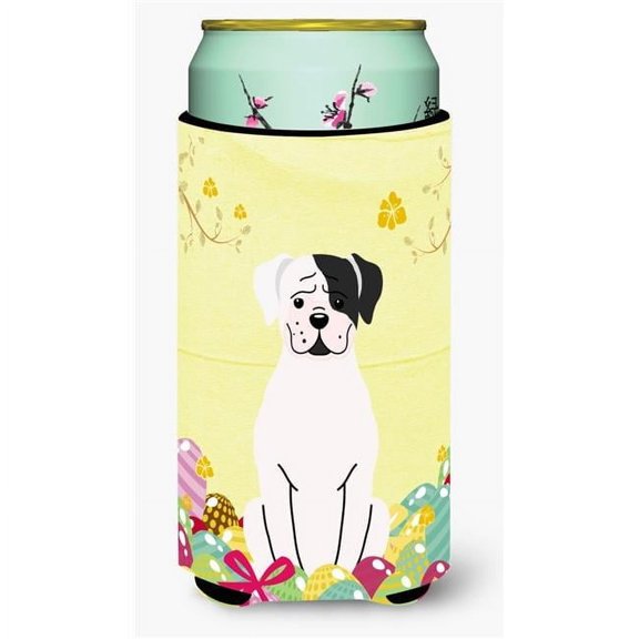 Carolines Treasures BB6114TBC Easter Eggs White Boxer Cooper Tall Boy Beverage Insulator Hugger