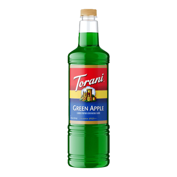 Torani Green Apple Flavouring Syrup, 1 Liter + Gold Pump