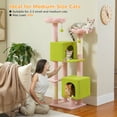 thumbnail image 3 of PEQULTI 52'' Flower Cat Tree for Indoor Cat Cute Cat Tower with Large Perch and Dual Condos Pink, 3 of 4