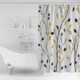 thumbnail image 4 of 72x78 Inch Shower Curtain Yellow Black Leaves Bathroom Decor Waterproof Fabric Bathtub Bath Curtains Decorative Pastoral Branches Botanical Extra Long Shower Curtain Set with Hooks, 4 of 6