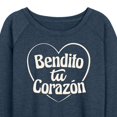thumbnail image 3 of Instant Message - Bendito Tu Corazon - Women's Lightweight French Terry Long Sleeve Shirt, 3 of 6