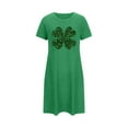 thumbnail image 3 of Aobny Sexy Nightgown St.Patrick's Clovers Women Night Gowns Green Long Short Sleeve Crew Neck Sexy Nightgown,L, 3 of 3