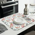 thumbnail image 3 of Pioneer Flower Floral Print Pattern Dish Drying Mat for Kitchen 1 Pack, Ultra Absorbent Microfiber Dishes Drainer Mats,16"x18", 3 of 6