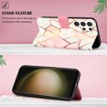thumbnail image 2 of for Samsung Galaxy S24 Ultra PU Leather Wallet case, Marble Pattern Credit Card Holder,Flip Folio Book Kickstand Cover Women Men with Long + Short Strap for Samsung Galaxy S24 Ultra, Pink/White, 2 of 6