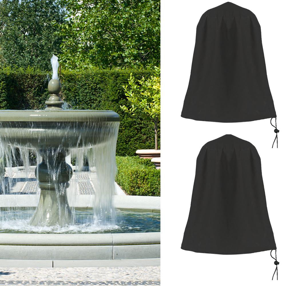 Spotimlody Garden Fountain Cover D36 x H42''-420D Black Oxford 100% Waterproof Dustproof Cover with Adjustable Locking Drawstring for Winter Water Resistant Outdoor Patio Statue Garden Fount 