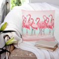 thumbnail image 3 of Pink Flamingo 26x26 Pillow Covers Set of 2, Summer Tropical Flamingo Hawaii Animals Throw Pillow Covers Decorative Couch Cushion Case, Microfiber Square Pillowcases for Bedroom Car Living Room, 3 of 7