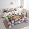 thumbnail image 3 of Feelyou Watercolor Rabbit Animal Bedding Comforter Set 7pcs, Cute Easter Eggs Queen Bedding Sets, Teens Kids Boys Girls Reversible Queen Sheet Sets, Ultra Soft Bedroom Decor, 3 of 7