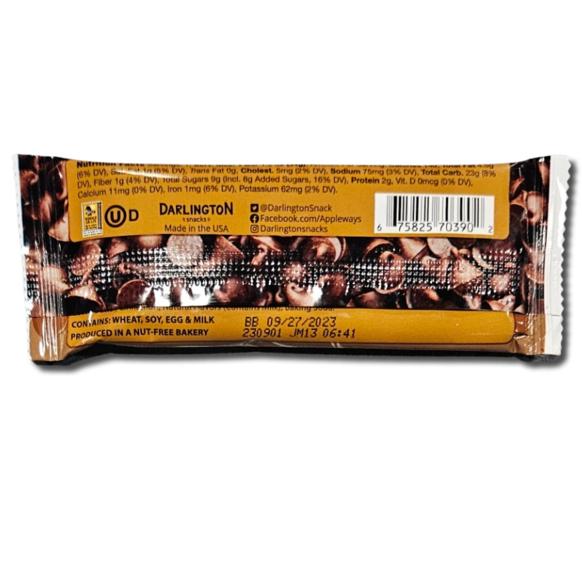 Appleways Chocolate Chip Oatmeal Bar School Snacks | 1.2 Ounce | Pack of 24