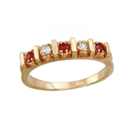 Foreli 0.25 CTW Diamond And Ruby 14K Rose Gold Ring