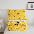 thumbnail image 5 of Erosebridal Lovely Bee Twin Comforter Sets,Geometric Honeycomb Bedding Set,Orange Yellow,Polkadot Reversible,2-Piece,1 Comforter and 1 Pillowcase, 5 of 7