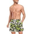 thumbnail image 3 of FORMRS Mens Swim Trunks Mesh Liner Quick Dry Casual Beach Board Shorts with Pockets, Sizes S-2XL, Green Flower Pattern, 3 of 9