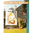 thumbnail image 3 of Set Of 2 Fall Pumpkin Welcome Garden Flags, Double Sided, 12"x18", Polka Dots & Buffalo Plaid, Best For Fall/Thanksgiving Decorations, 3 of 6