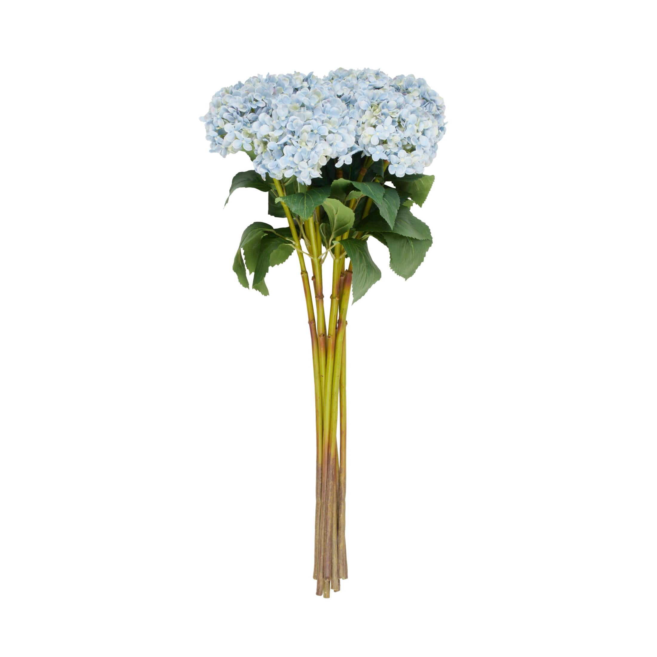 33" Plastic Floral Tall Hydrangea Artificial Flower Stem, by DecMode (8 Count)