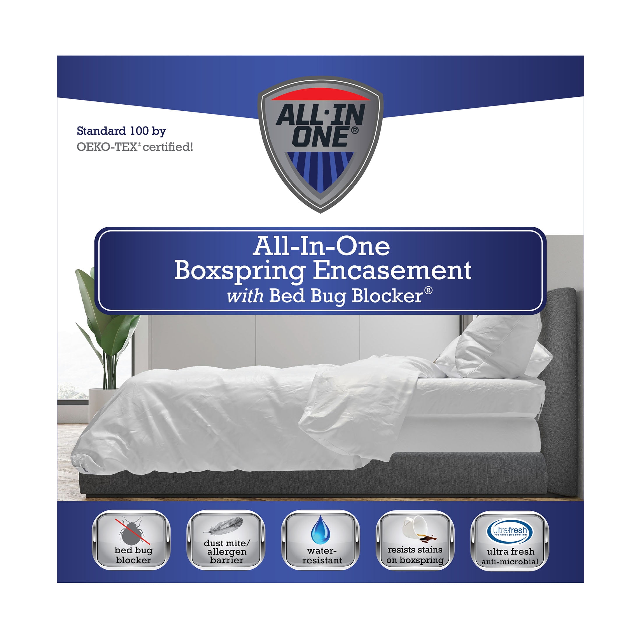 All-in-One Mattress Protector with Bed Bug Blocker Triple Seal Zipper System 