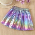 thumbnail image 4 of Faldas plisadas para niñas Color sólido Partido de baile brillante Casual de moda falda de línea A Niños de verano, 4 of 9