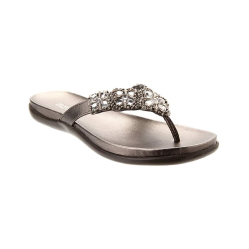 Kenneth Cole Sandals Reaction Womens Metal Studs Flats Thong Buckle Strap White 