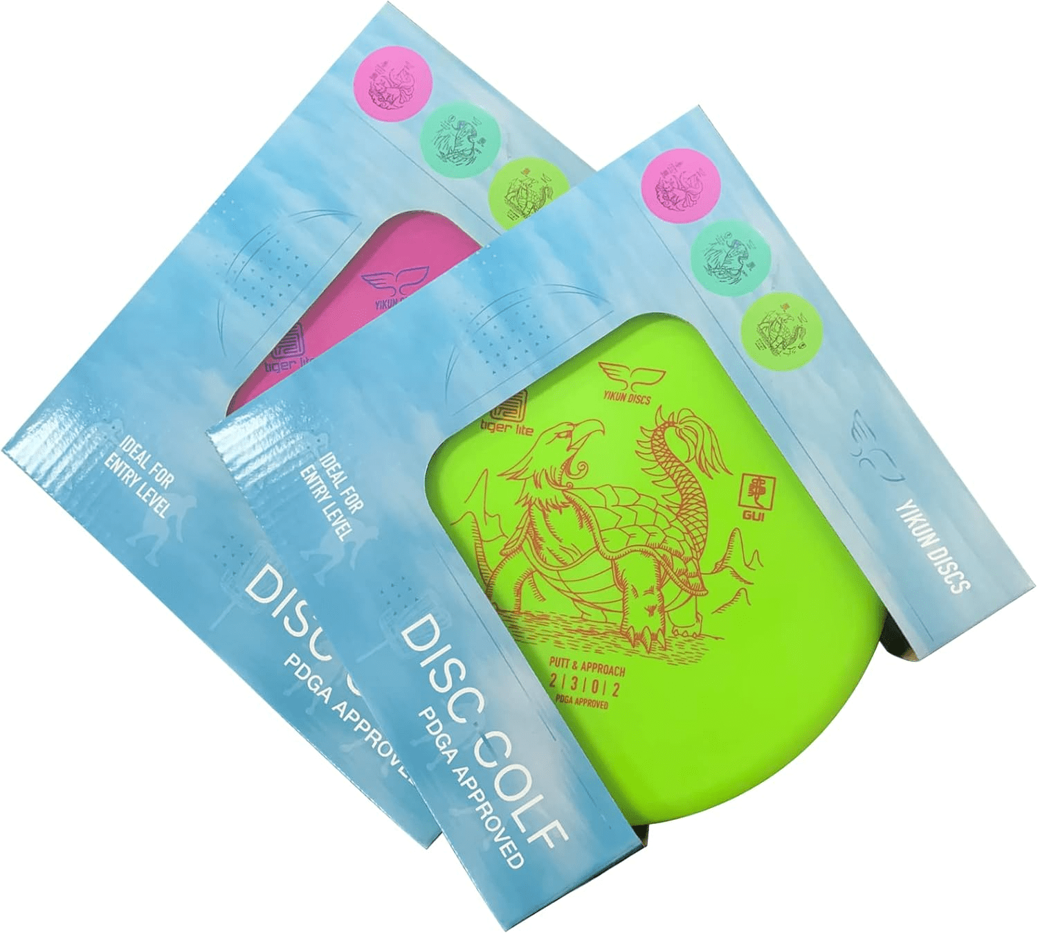 Yikun Discs - 3 Disc Set - Grippy and Affordable Tiger Line LIGHT Plastic