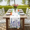 thumbnail image 4 of Table Runners 72 Inches Long Dress Scarves, Purple Floral Farmhouse Kitchen Table Runner, Coffee Tablerunners, Spring Lavender Daisy Butterflies Botanical 16x72 Inch, 4 of 9