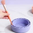 thumbnail image 6 of Brush Holder & Bowl Cleaning Tool, Purple, 1 Piece - Makeup Brush Cleaner Mat with Drying Rack Silicone Makeup Brush Cleaning Mat Scrubber Bowl Make up Brush Cleaner Pad for Cosmet Makeup Organizers, 6 of 7