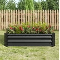 thumbnail image 4 of CQSXDA 4×2×1ft Metal Raised Garden Bed Outdoor for Vegetables Flowers Herb, Large Heavy Metal Planter Box Steel Kit,Black, 4 of 8