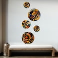 thumbnail image 3 of Designart "Vibrant Multicolor Geometric Shapes in Orange I" Modern Geometric Metal Wall Art Set of 5 Piece, 3 of 5