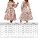 thumbnail image 2 of Vestido Vestido de manga acampanada para mujer Vestido largo de verano con estampado floral y espalda abierta Kuymtek Rosa T M para Mujer, 2 of 8