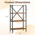thumbnail image 3 of Gymax 2PCS 4-Tier Bookshelf Book Holder w/Heavy-Duty Metal Frame for Living Room Walnut, 3 of 10