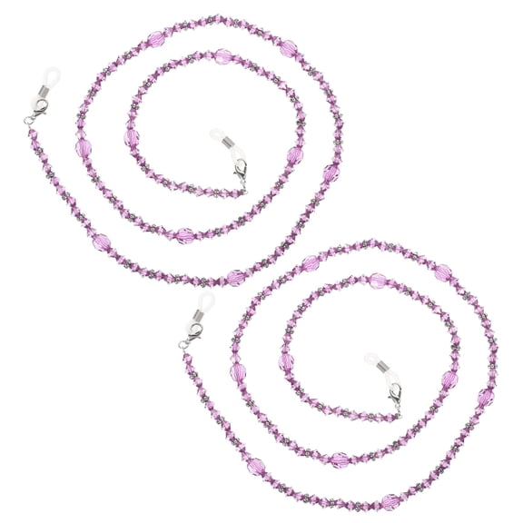 ibasenice 2Pcs Fashion Eyeglasses Chain Purple Acrylic Prevent Falling Glasses Holder Strap for Men Women