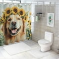 thumbnail image 7 of Patifu Dog with Sunflower Crown Chic Modern Bathroom Decor Shower Curtain Set with Hooks 100% Polyester Fiber 36"x72, 7 of 7