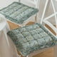 thumbnail image 1 of Xiao Hua Cojín de silla de algodón con volantes bohemios y lazos, antideslizante, para cocina y comedor, paquete de 2 (azul, 45,7 x 45,7 cm), 1 of 4