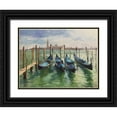thumbnail image 1 of Strube, Ling 18x15 Black Ornate Wood Framed with Double Matting Museum Art Print Titled - The Gondola at Venice, 1 of 4