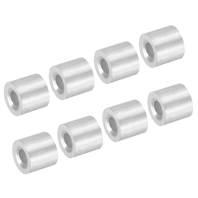 Unique Bargains 1/8'/3mm Wire Rope Stop Sleeve,Aluminum Crimping Loop Sleeve,Silver, 25 Pack