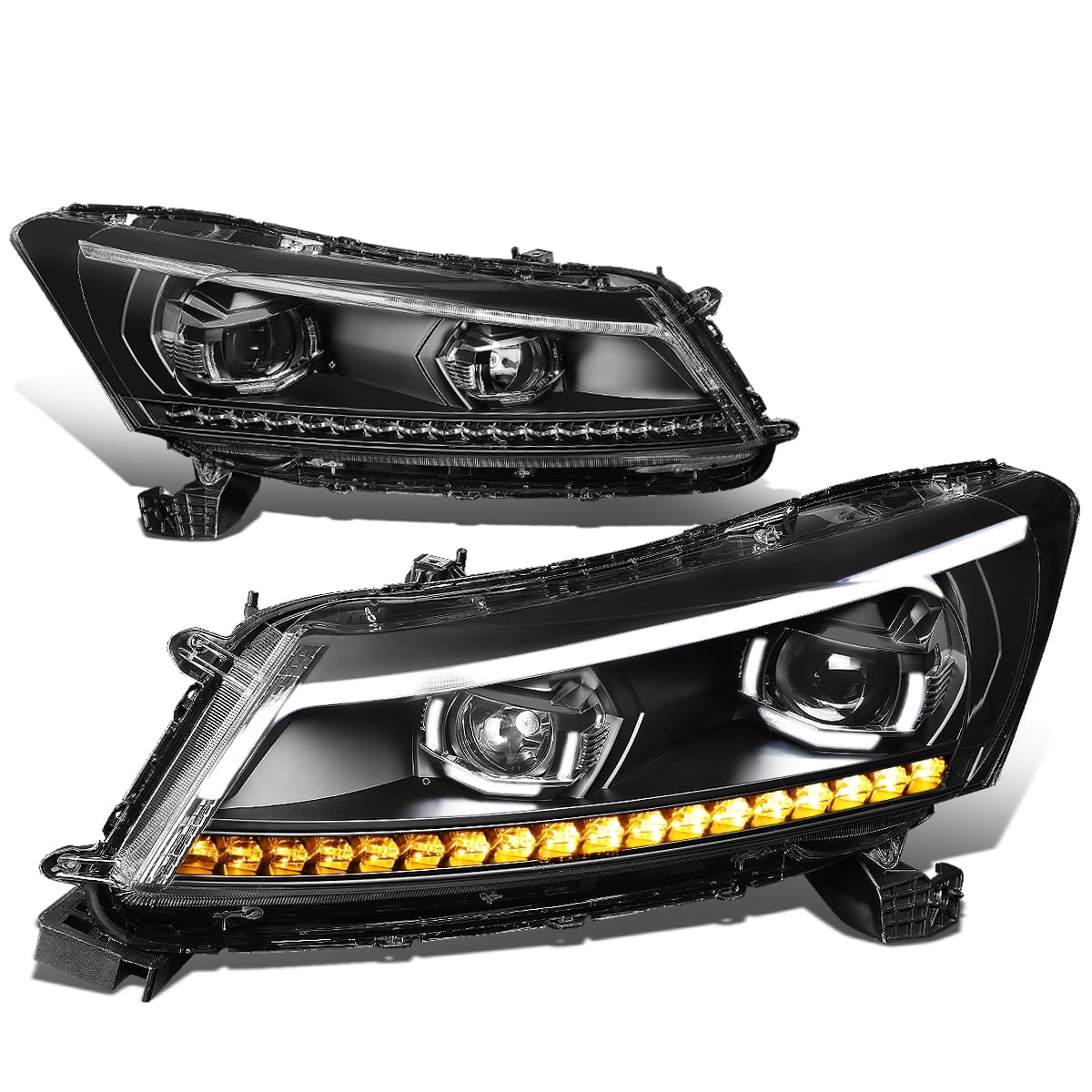 For 2008 to 2012 Honda Accord 4 Door 3D LED DRL Light Bar+Sequential