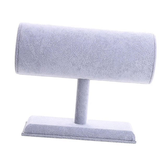 Organizador de diademas con barra en T, estante para diademas, accesorios para el cabello y joyas. terciopelo gris