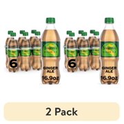 (2 pack) Seagram's Ginger Ale Soda Pop Bottles, 16.9 fl oz, 6 Pack