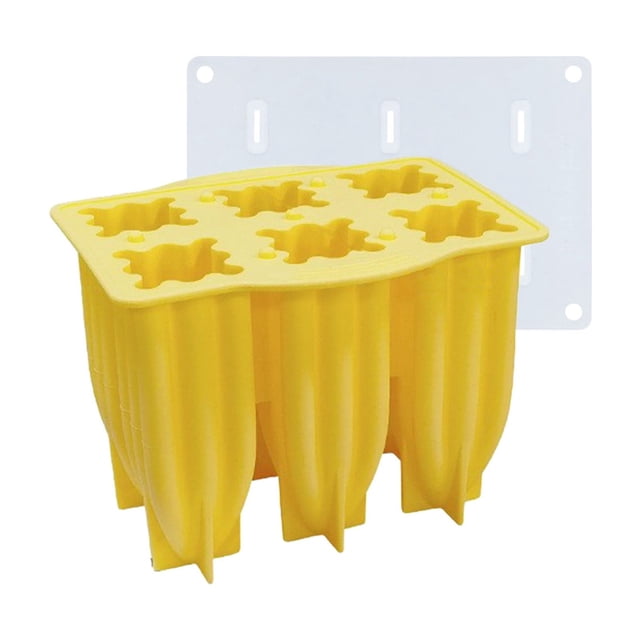 Molde de silicona 6 en 1 para helado casero, molde para helado con tapa, libre de BPA, ideal para postres congelados, jugo, yogur y pudín. Fácil de desmoldar. Herramienta de cocina para postres,