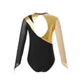 thumbnail image 5 of Haitryli Kids Girls Long Sleeve Gymnastic Leotard Metallic Dance Skating Unitard Dancewear A Gold 6, 5 of 7
