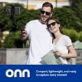 thumbnail image 2 of onn Bluetooth Selfie Stick, Extendable 12.75 in to 40 in, 360° Rotating & Tilting Clamp, Built-In Rechargeable Shutter, Universal Camera Mount, 2 of 11