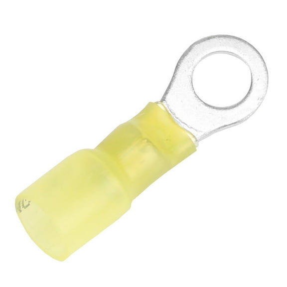 Pacer 12-10 AWG Heat Shrink Ring Terminal - 1/4" Stud Size - 25 Pack | Bundle of 5