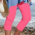 thumbnail image 5 of Summer Capris for Women 2025, Womens Lightweight Capri Leggings Under Dress or Long Tunic Tops Stretchy Yoga Pants (L, Pink 01), 5 of 5