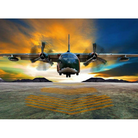 Jigsaw Puzzle 500 Pieces - Airplane Take Off Dawn Puzzles for Adults Teens - Relaxing Artwork Landscape Jigsaw Puzzle Fun Games Decompress Toys Best Gifts