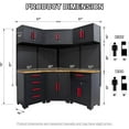 thumbnail image 5 of HPDMC Red Garage Cabinet Storage System 10-Pcs Corner Workshop Set Garage Cabinet and Storage System for Tool Organization, 5 of 7
